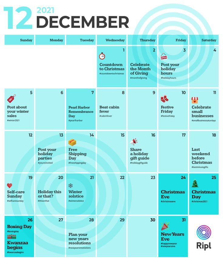 December Social Media Content Calendar Artofit