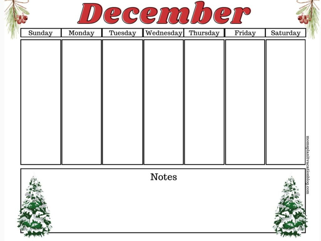 December Weekly Calendar 2024 Printable 2025 CALENDAR PRINTABLE