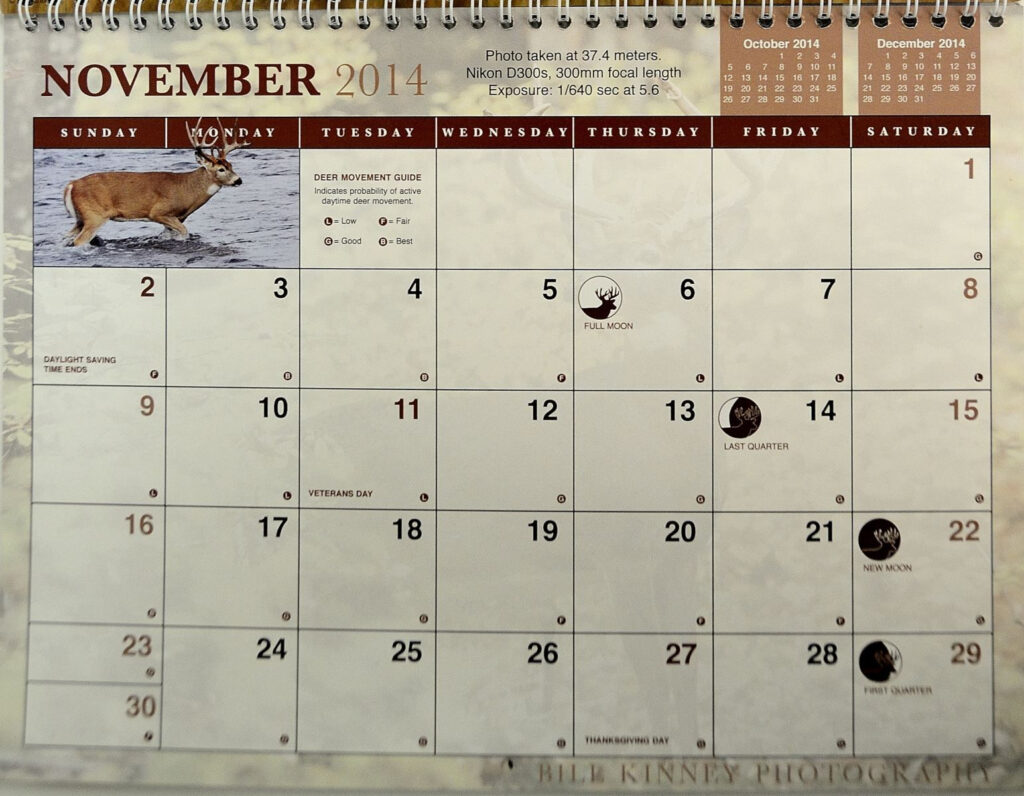Deer And Deer Hunting Calendar Student Study Calendar