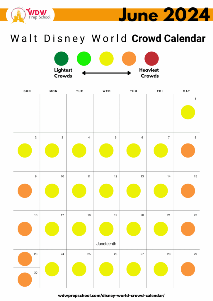 Disney World July Crowd Calendar 2024 Printable Calendar 2024