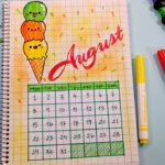 DIY August Calendar Bullet Journal Decoration Organization Ideas