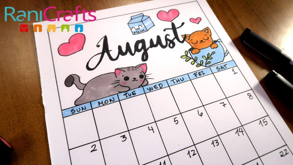 DIY AUGUST CALENDAR BULLET JOURNAL DECORATION ORGANIZATION YouTube