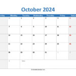 Download 2024 Printable Calendar October PDF Version