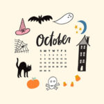 Download Cute Aesthetic Halloween October Calendar Wallpaper