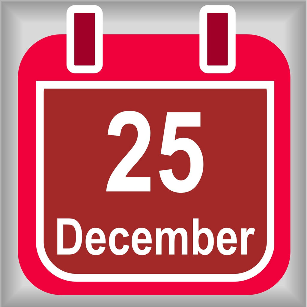 Download December 25 Calendar Christmas Royalty Free Stock 