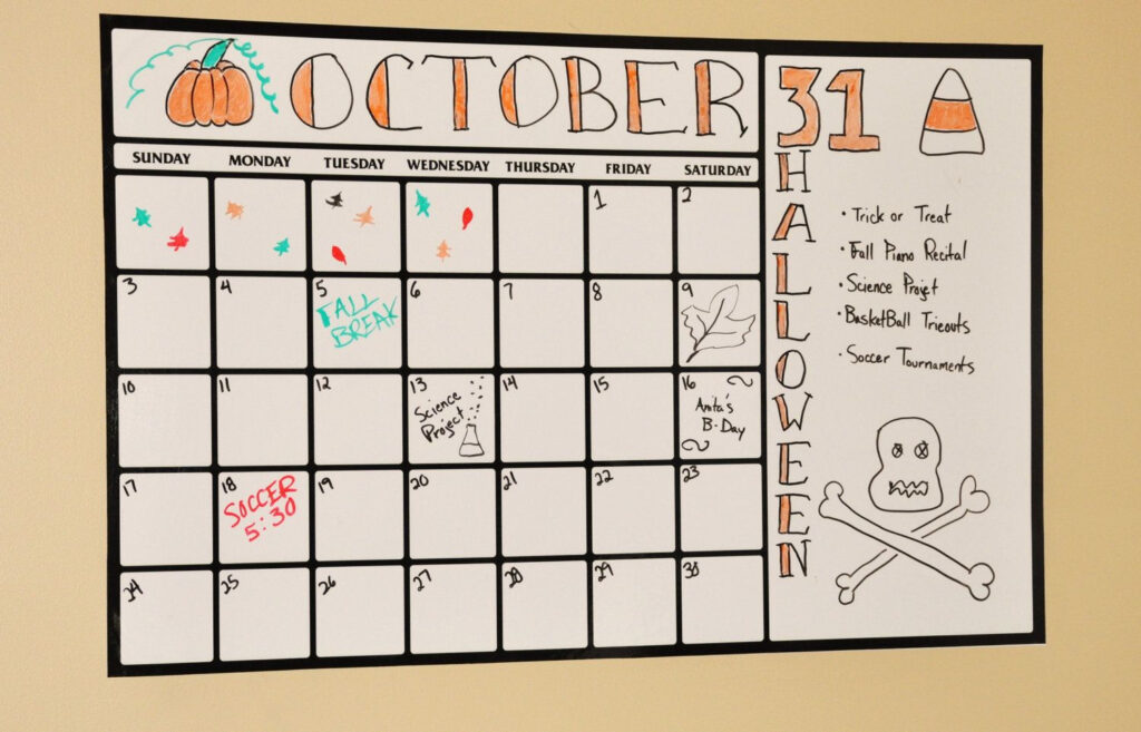 Dry Erase Calendar Dry Erase Calendar Decal Calendar Decal Dry 