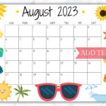 EDITABLE August 2023 Calendar Printable Wall Calendar 2023 Etsy