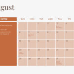 Editable August Calendar Templates In Excel To Download