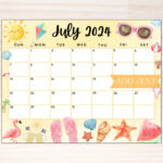 Editable July 2024 Calendar Printable July Planner Cute Calendar W