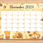 EDITABLE November 2024 Calendar Happy Thanksgiving With Cute Gnomes