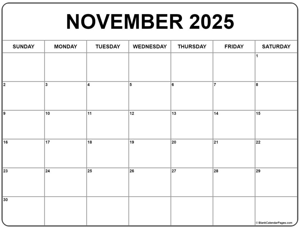 Editable November 2025 Calendar Marcus S Brient