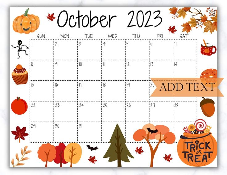 Editable October 2025 Calendar Printable Calendar School Calendar 
