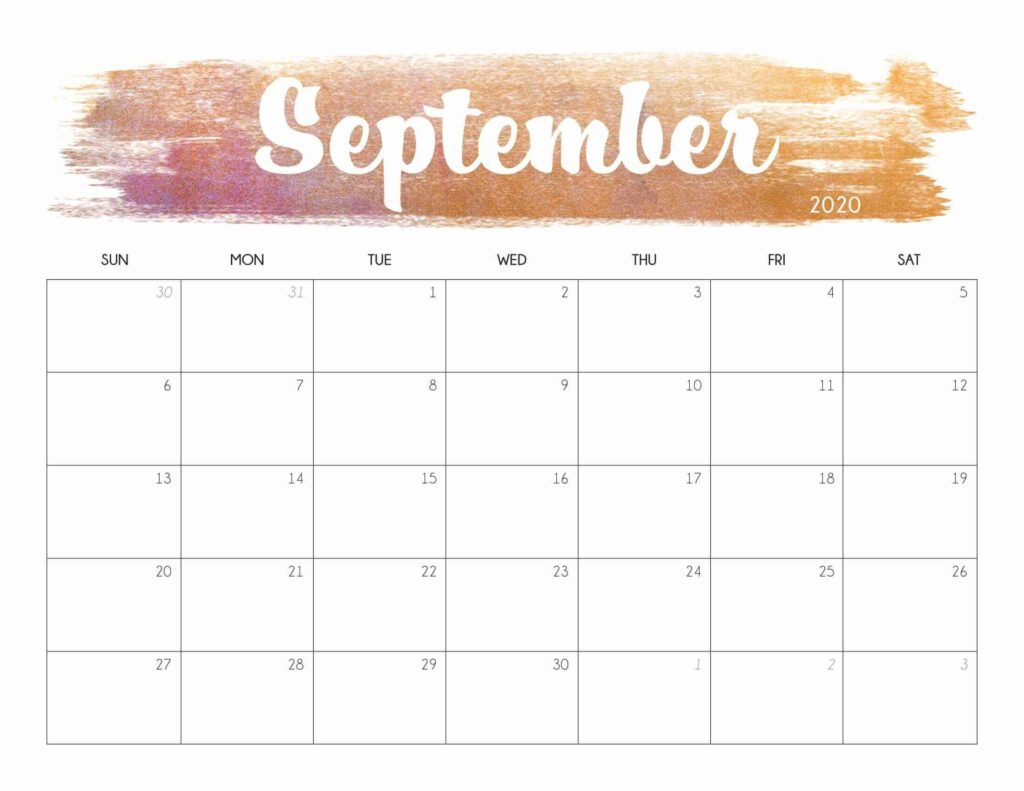 Editable September Calendar Printable Word Searches