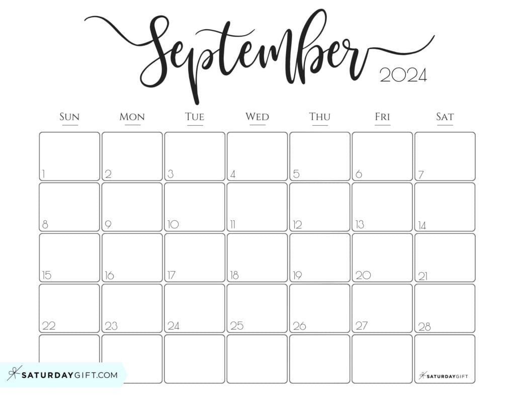 Elegant Printable Calendar 2024 By SaturdayGift Readers 39 Favorite