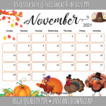 Free Cute Printable Calendar November 2021