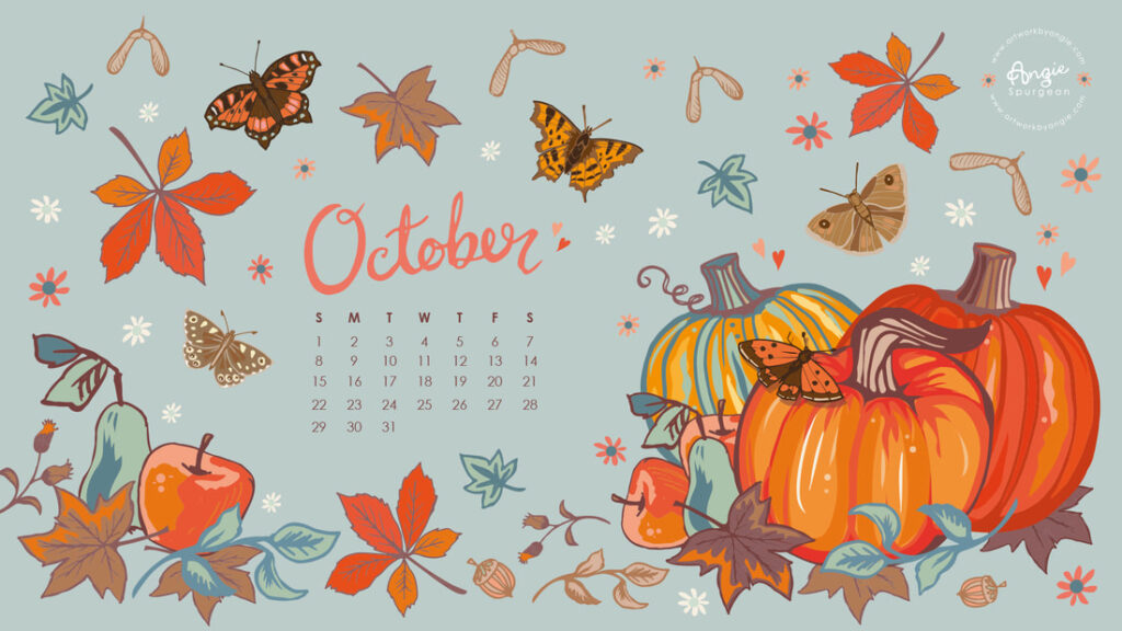 Free Desktop Calendar Wallpaper October 2025 Printable Sophia T Darcy