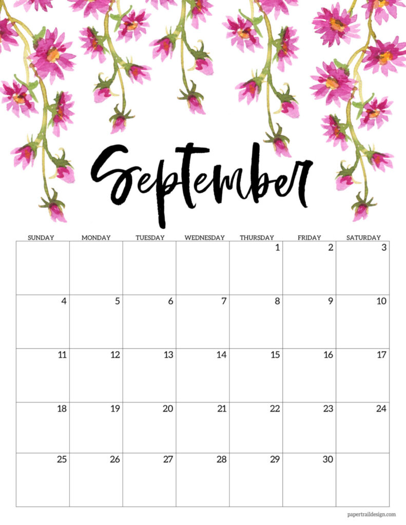 Free Printable 2022 Floral Calendar Paper Trail Design
