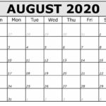 Free Printable August Calendar