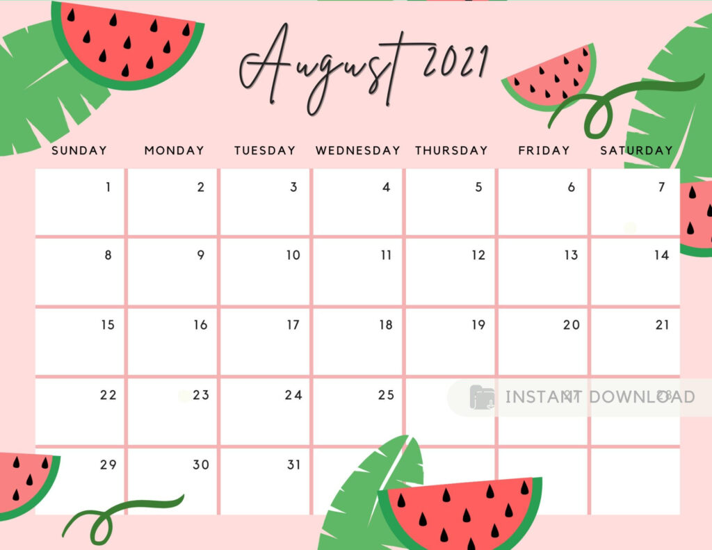 Free Printable August Calendar Printable Word Searches