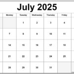 Free Printable Calendar 2025 July 2025 Frank Edwards