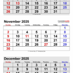 Free Printable Calendar 2025 October November December January Pdf