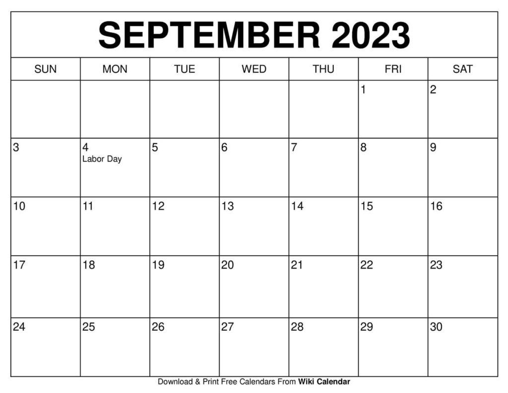 Free Printable Calendar September 2023 Printable Templates Free