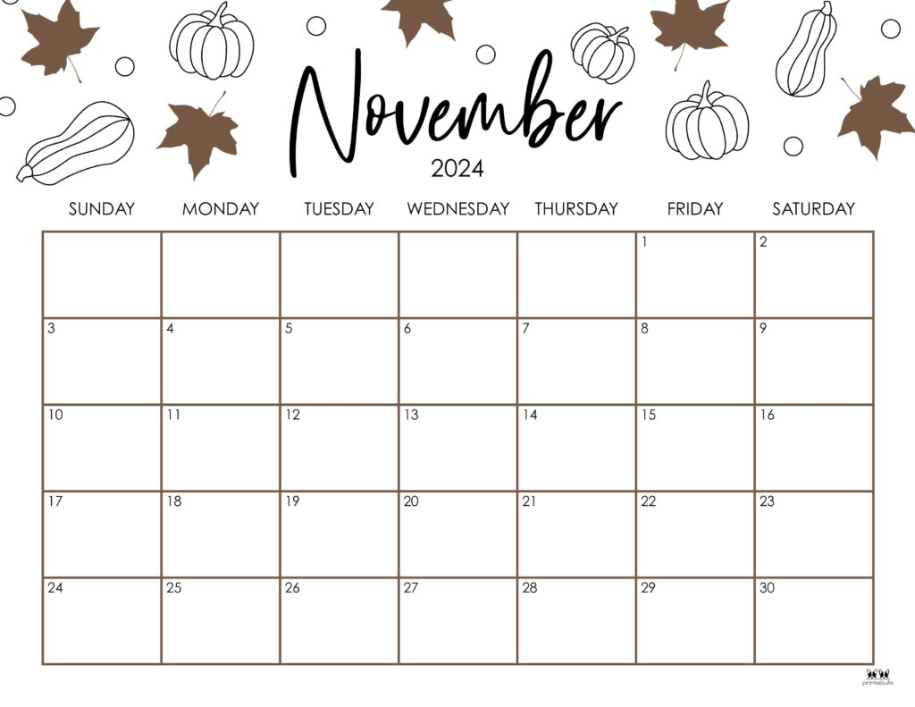Free Printable November 2024 Calendar Templates Design Misha Tatiana