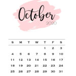 Free Printable October 2020 Calendar Cute Freebies Fo Vrogue co
