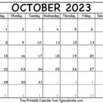 Free Printable October 2023 Calendars Download