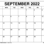 Free Printable September 2022 Calendars Wiki Calendar