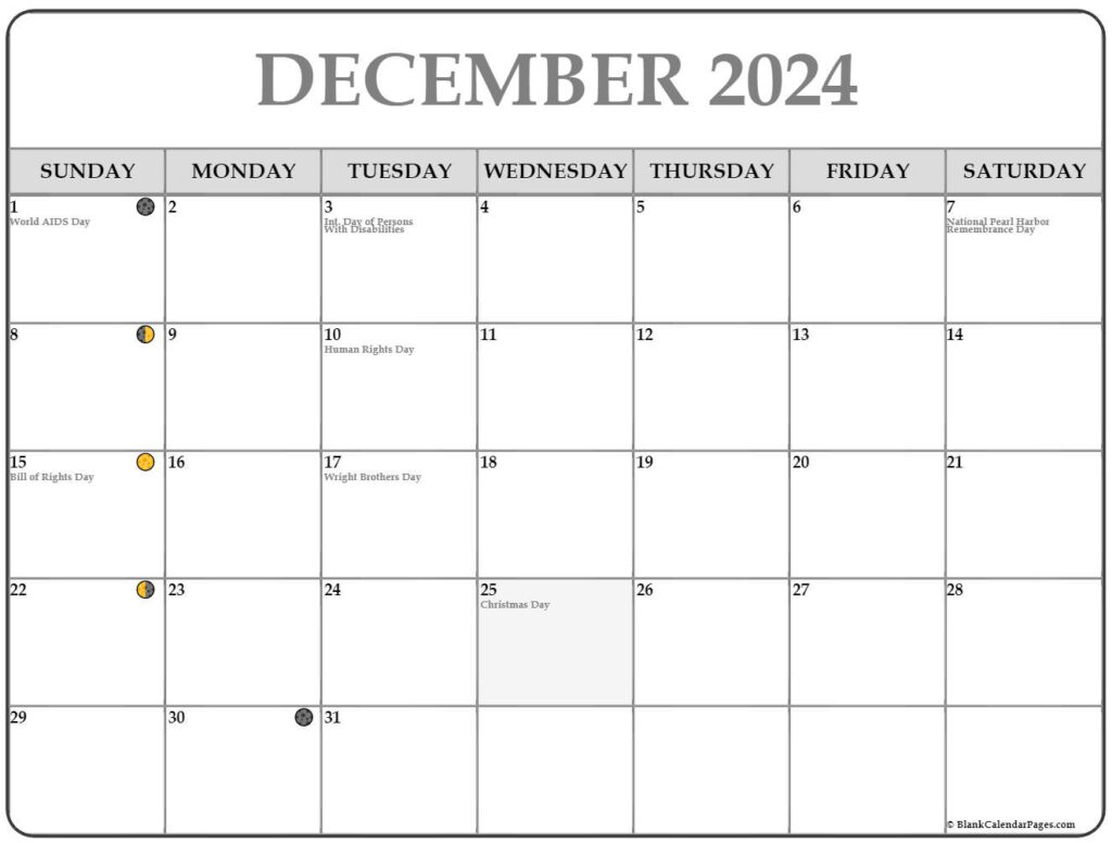 Full Moon Calendar December 2024 Amalia Leonie