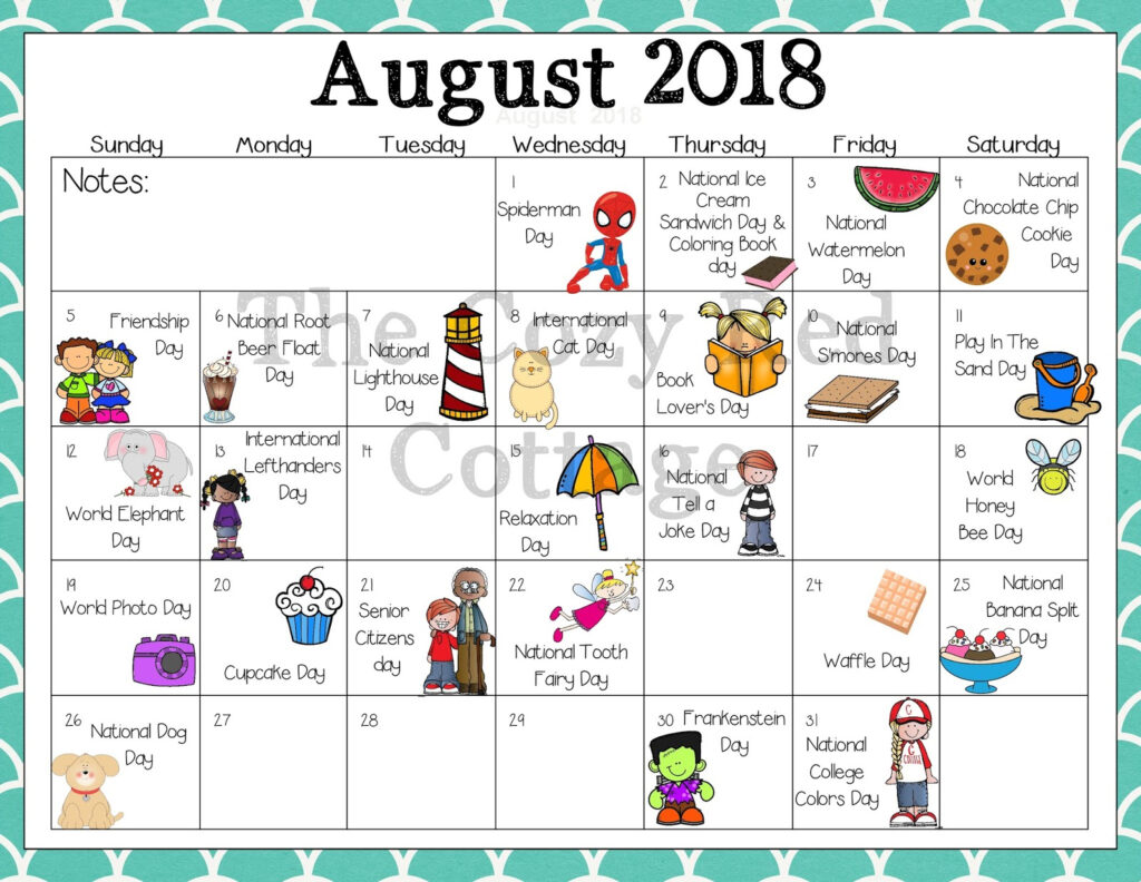 Fun Calendar Ideas For August Kara Eleonora