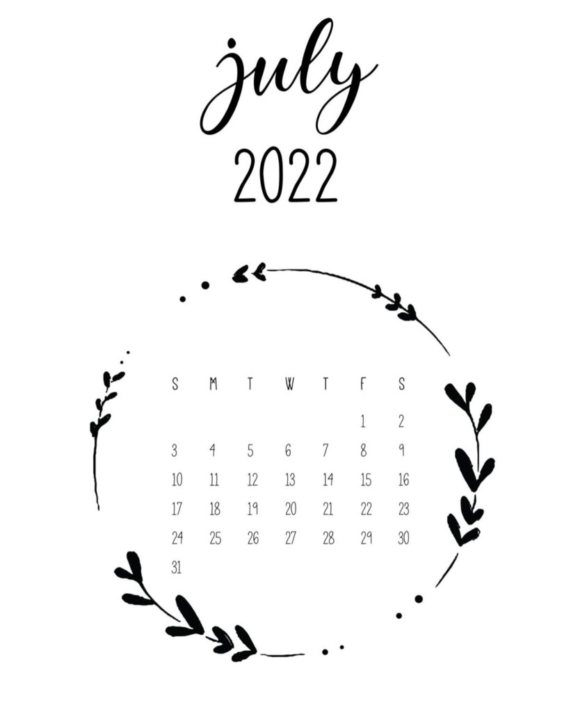 Give Me July Calendar Vevay Julissa