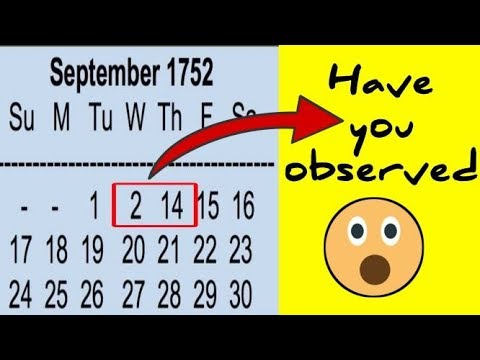 History Behind 1752 September Calendar YouTube