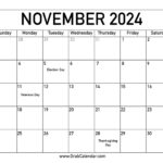 Holidays In November 2024 Usa Calendar Printable Illa Ranice