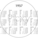 Image Of Calendar Of Year 1957 JV934448 Picxy