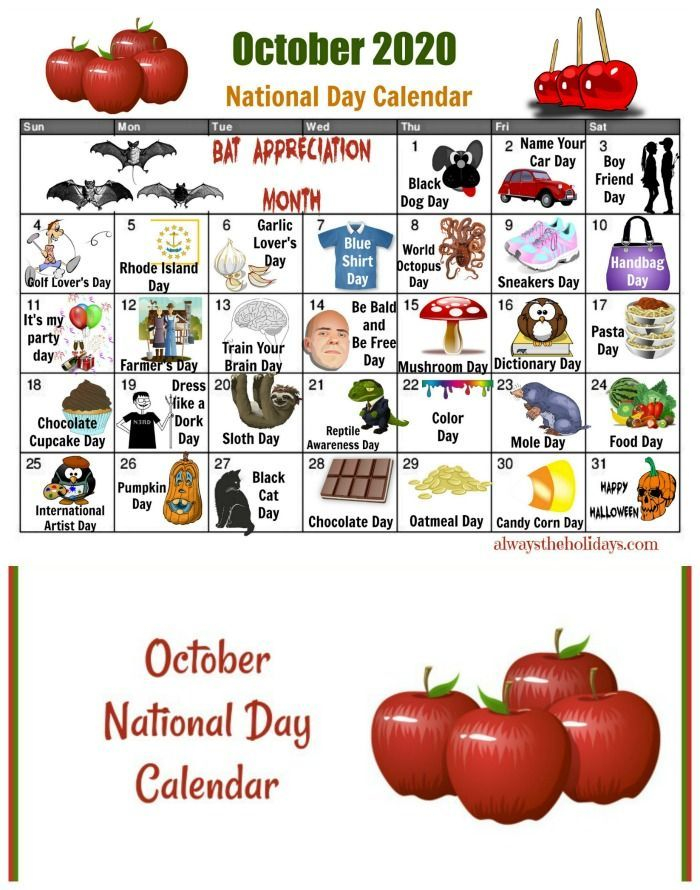International Day Calendar October Ros Kristel