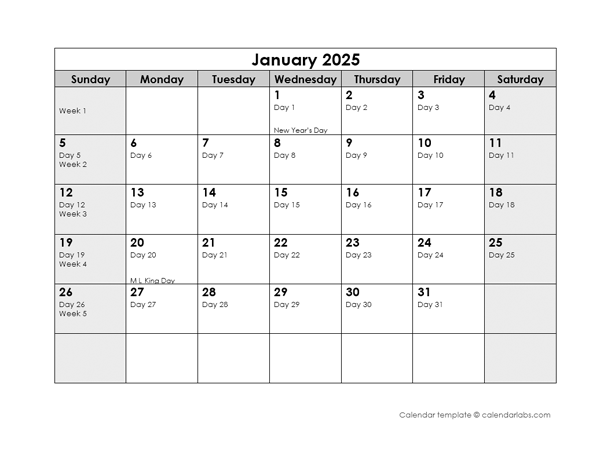 Julian Week Calendar 2025 Printable Faina Pearla