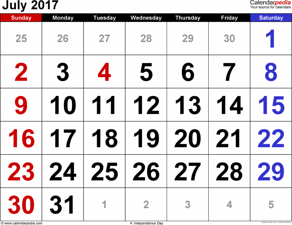 July 17 Calendar Printable Kore Garnette