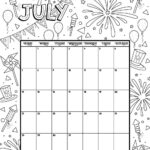 July 2019 Coloring Calendar Coloring Page Printable