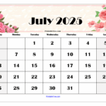 July 2025 Calendar Printable PDF Template With Holidays