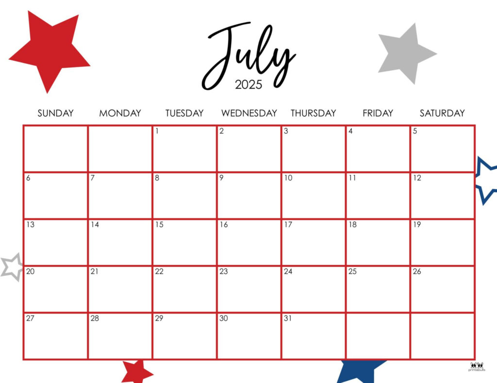 July 2025 Calendars 107 FREE Printables PrintaBulk