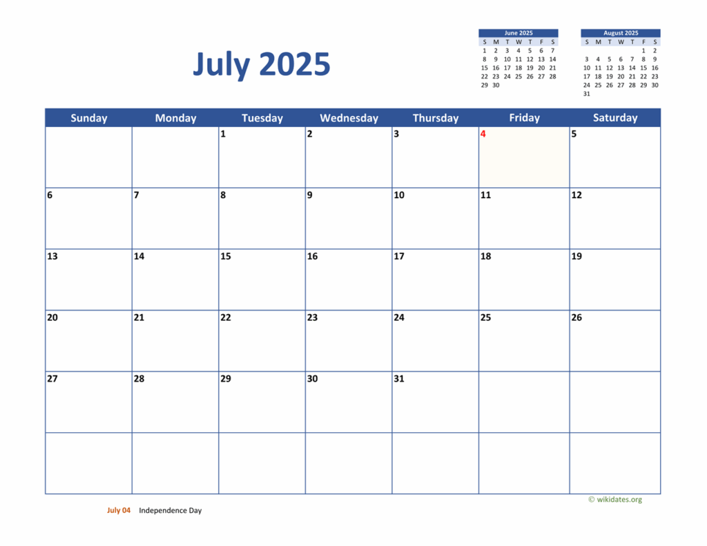 July 2025 Calendars A Comprehensive Guide Calendar 2025 August Month
