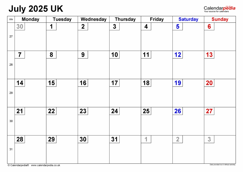 July 2025 Cute Calendar Printable Free Natasha Lienhop