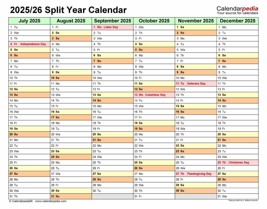 July 2025 June 2026 Calendar Printable Your Essential Planning Tool 