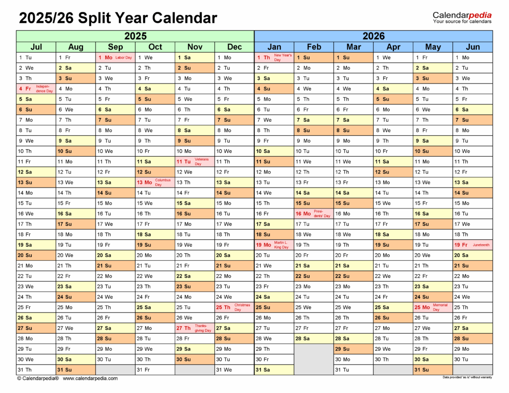 July 2025 June 2026 Calendar Printable Your Essential Planning Tool 