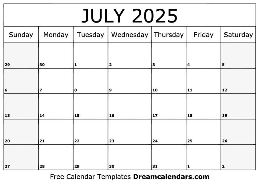 July 2025 To June 2026 Calendar Printable Plan Your Year Ahead 