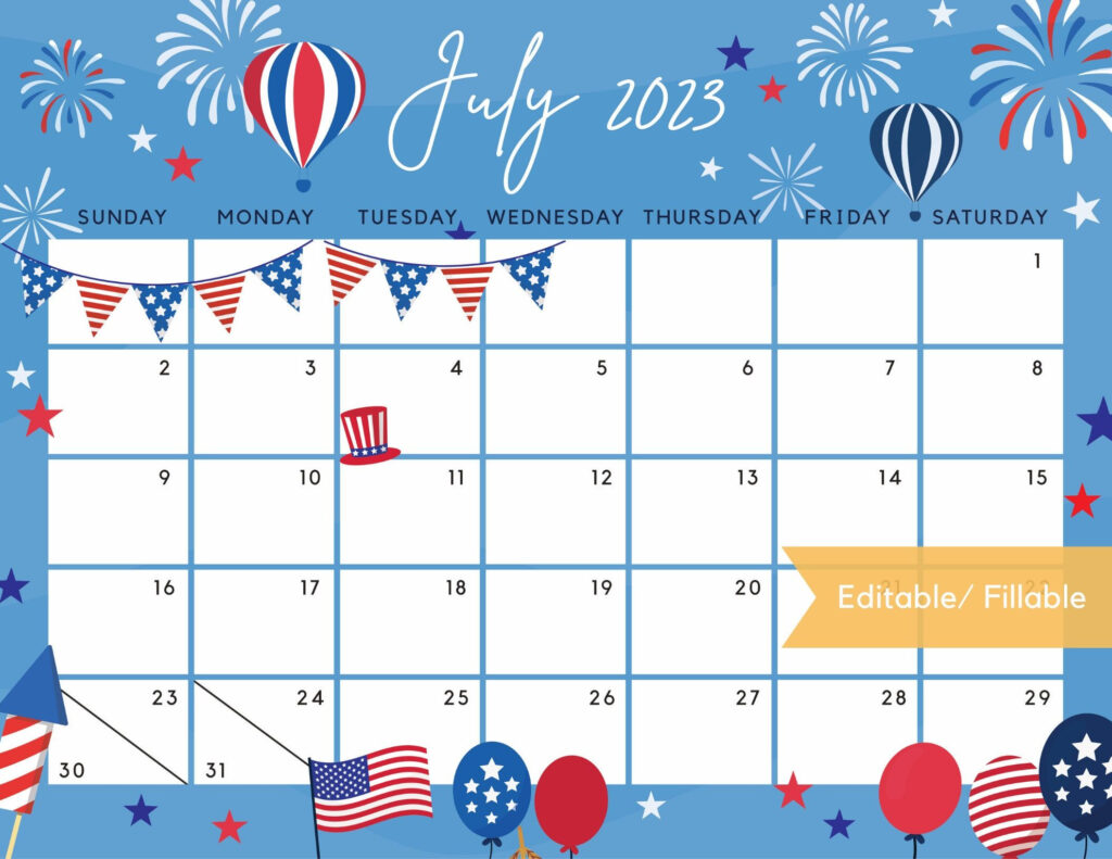 July 4Th Calendar Printable Calendars AT A GLANCE