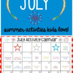 July Activity Calendar For Preschoolers Julia Leticia