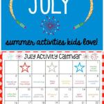 July Activity Calendar Summer Activities For Kids Summer Camp Themes